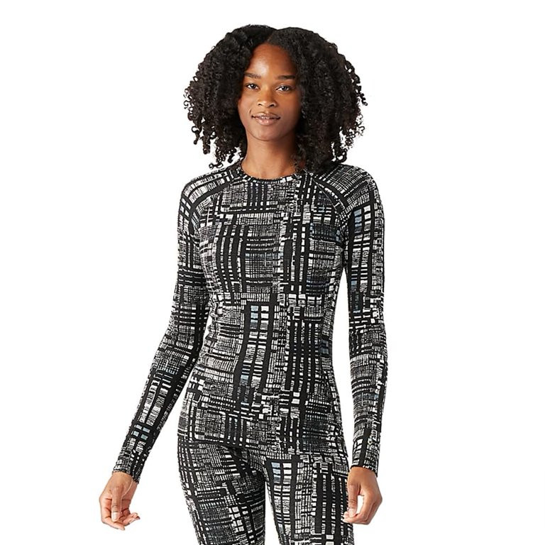 Smartwool Women's Classic Thermal Merino Wool Base Layer Crew (Slim Fit), Black Digi Plaid, Mediu... | Walmart (US)