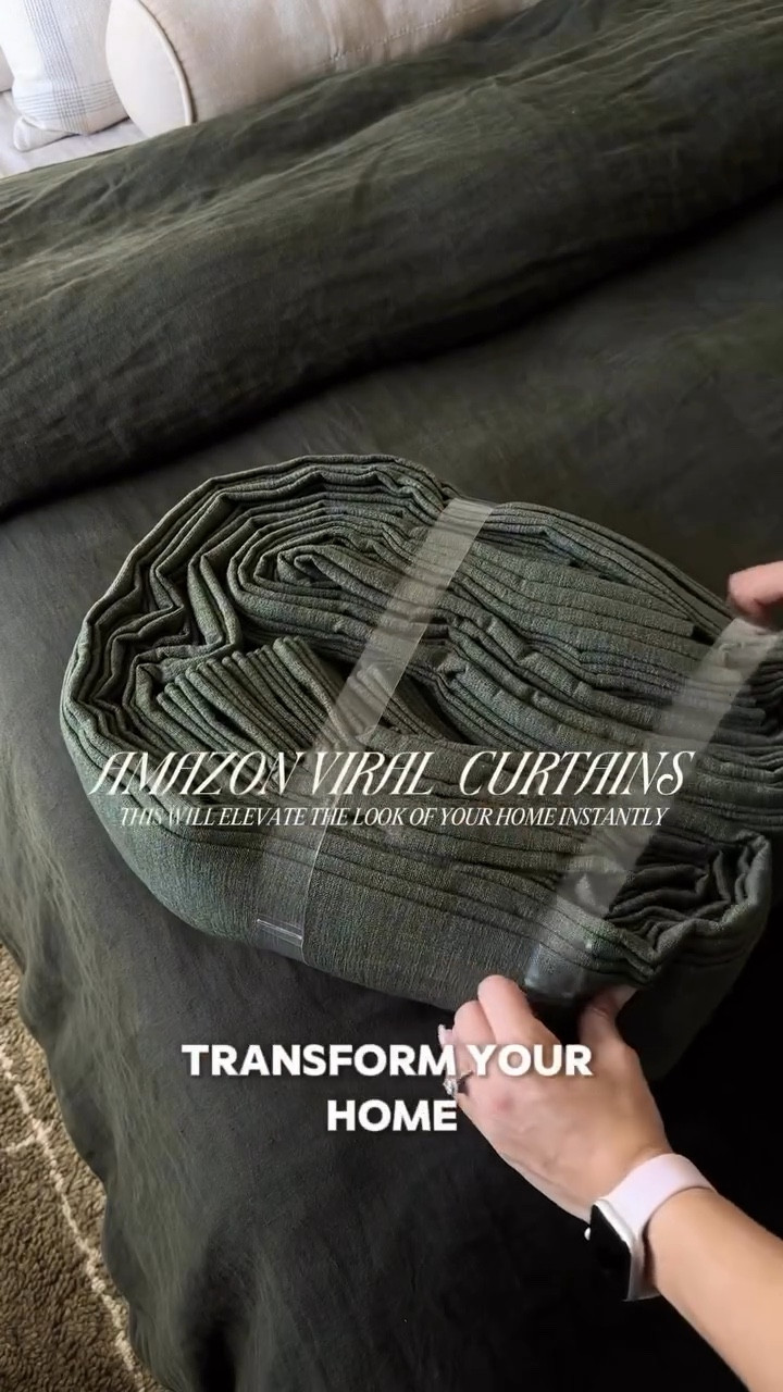 Save this video or share with a friend 🖤

To get the look of these designer inspired custom curtains:
• Triple pleat
• Memory shape
• Several colors available. As shown: Hunter Green
• Lining type as shown: Black out

Bedroom refresh
Affordable curtains
Organic modern
Home hacks
Home decor tips
Interior design inspiration
Home decor

#amazonhome #amazonfinds #lovemypotterybarn #homehacks #organicmodern #cljsquad #myparachutehome #customcurtains #bedroomstyling
#twopageshome #ltkhome #twopagescurtains

#LTKVideo #LTKSaleAlert #LTKHome