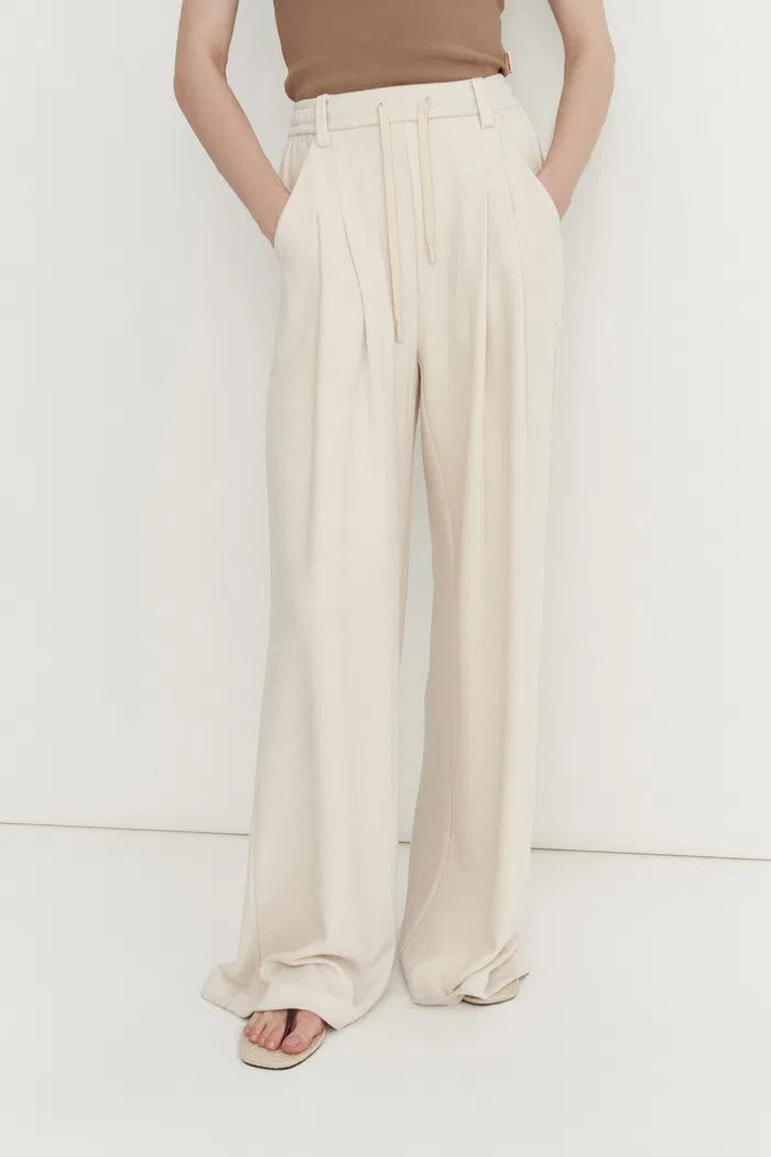 Daseasa Wide Leg Casual Pants in Cotton Knit | Fabrique
