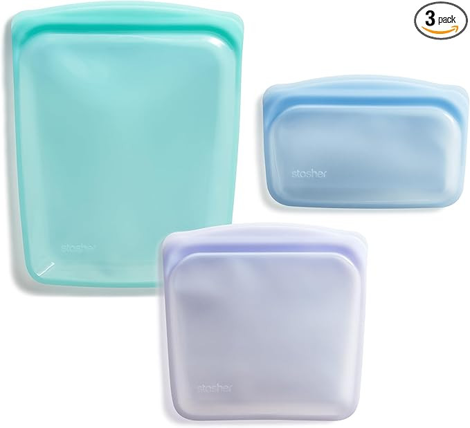 Stasher Premium Silicone Reusable Food Storage Bags, 3-Pack, Multi | Multi-Use Food Storage Bags,... | Amazon (US)