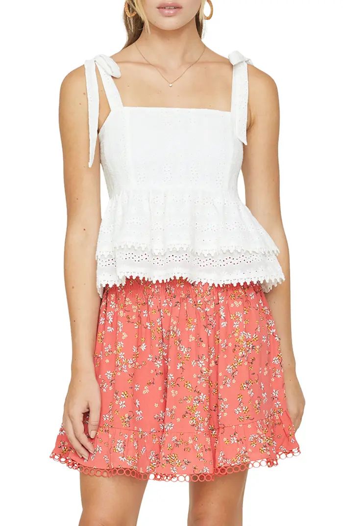 LOST AND WANDER Lost + Wander Middle of Nowhere Cotton Eyelet Ruffle Top | Nordstromrack | Nordstrom Rack