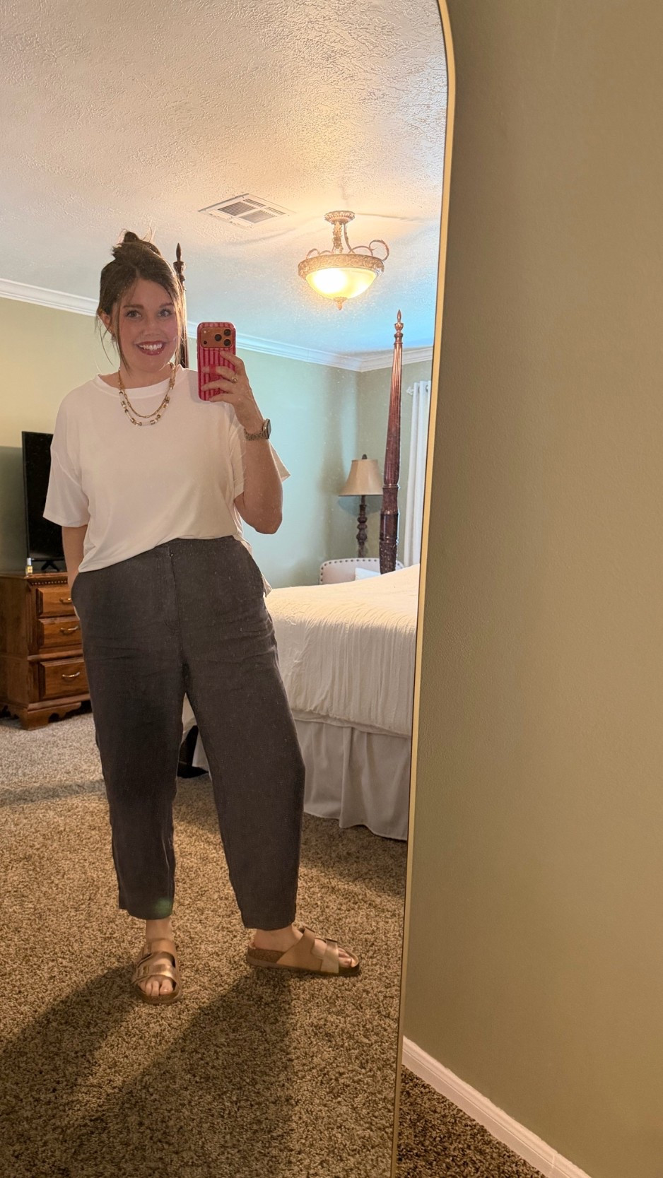 My pants are old, but they remind me of the ruti pants! Love with an oversized tunic and comfy sandals. Don't forget layered necklaces!
......
Vital ruti pants ruti on the loose pants gray pants linen pants fall trends fall style fall outfit late summer outfit summer pants graphite pants Birkenstocks casual outfit idea teacher outfit idea teacher look workwear work outfit worn pants comfy paints midsize fashion midsize outfit size 14 outfit size 14 pants white tee gold necklaces layered necklaces layered necklace free people necklace fall trends fall styles

#LTKootd #LTKMidsize #LTKWorkwear