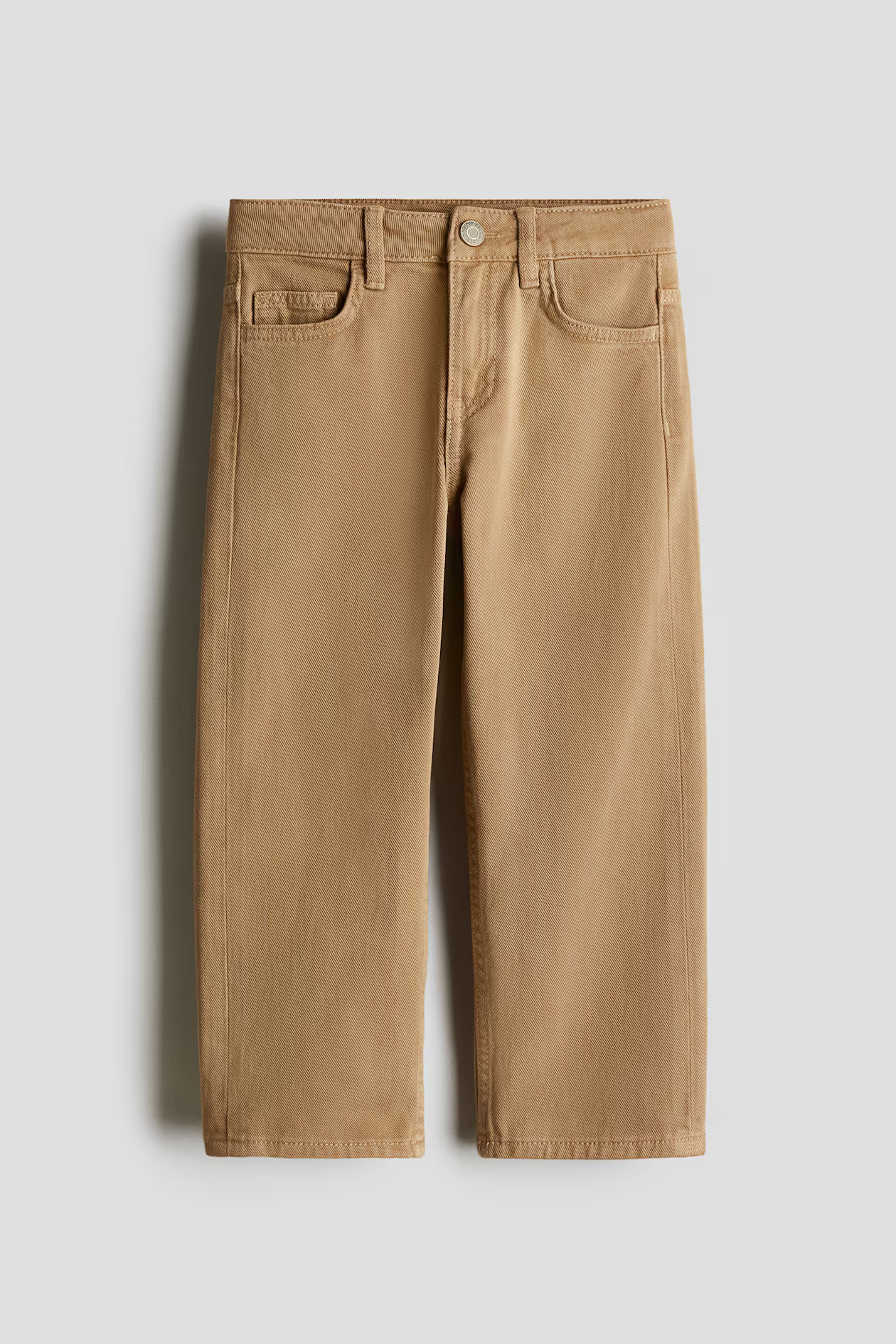 Loose-fit cotton twill trousers - Dark beige - Kids | H&M US | H&M (US + CA)