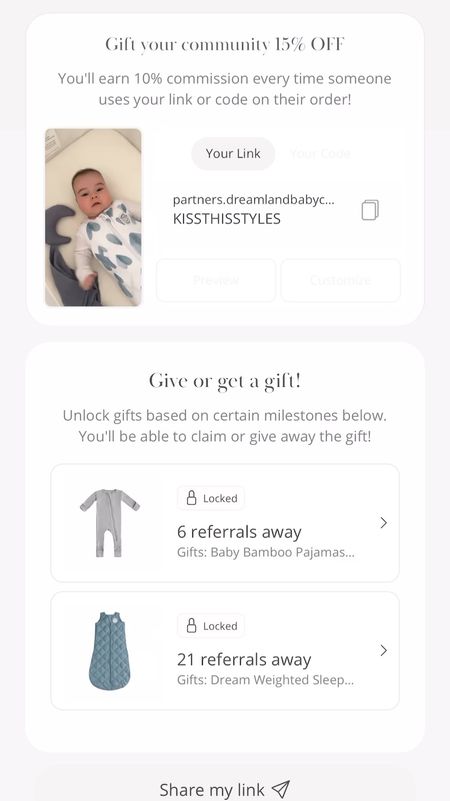 My dreamland baby code for 15% off is Kissthisstyles 

I hope this is helpful! Save this code because sometimes dreamland baby increases my close and makes the code stackable on sales

Dreamland baby
Dreamland baby coupon code


#LTKBump #LTKBaby #LTKKids