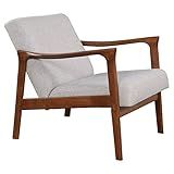 Alpine Furniture Zephyr Mid-Century Retro Accent Lounge Chair Wooden Arm Upholstered Back Living Roo | Amazon (US)