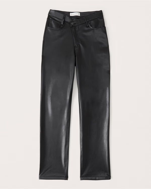 Vegan Leather Dad Pants | Abercrombie & Fitch (US)