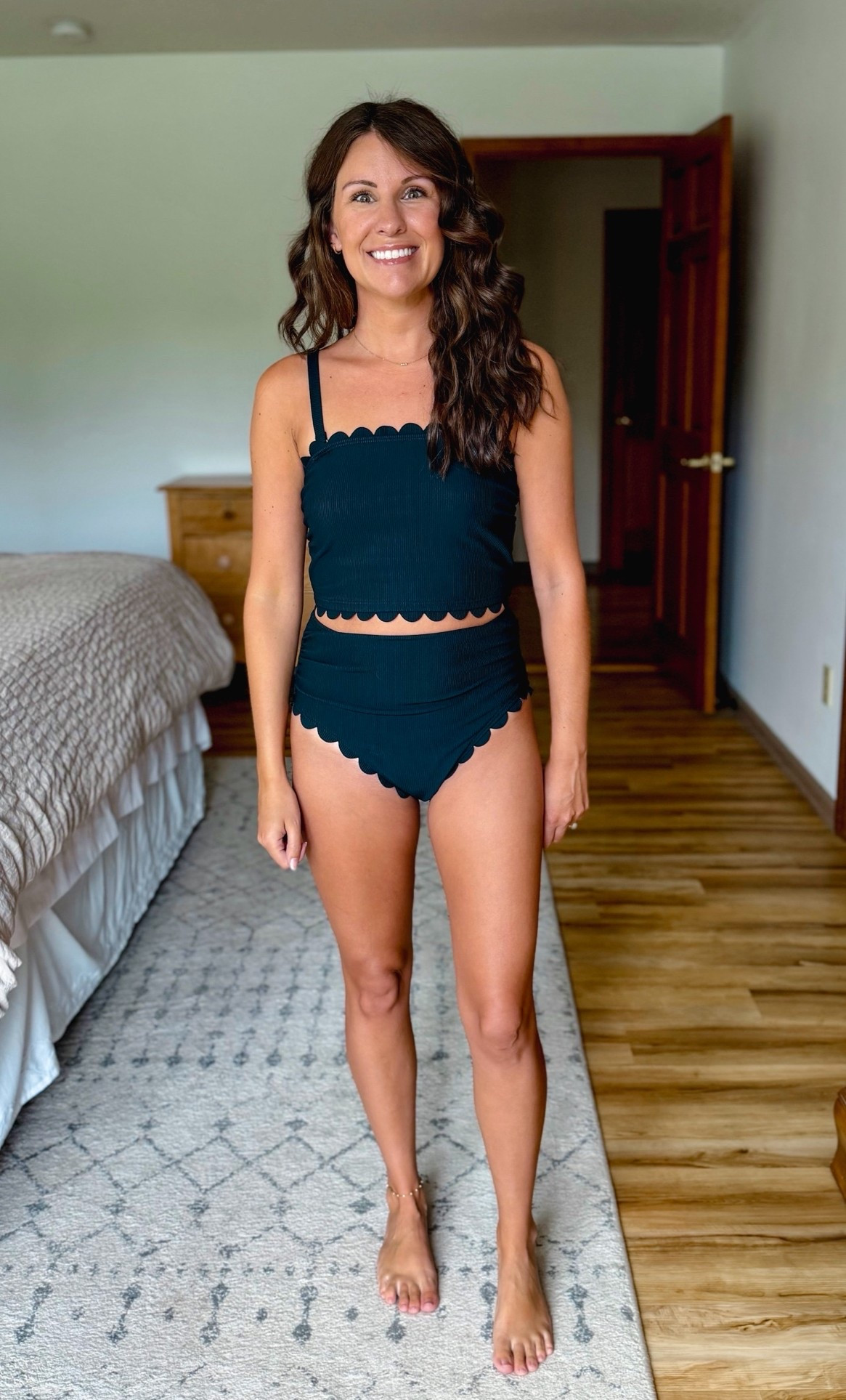 size small. Xs would fit better! Straps are removable and love the coverage and high waist and scallops.

#LTKPetite #LTKSwim #LTKSeasonal