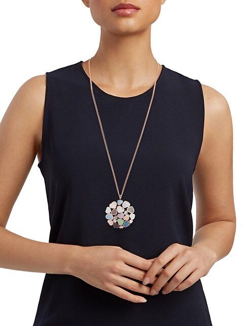 Happy Hearts 18K Rose Gold, Diamond & Mother-Of-Pearl Pendant Necklace | Saks Fifth Avenue