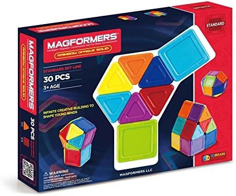 Magformers Rainbow Opaque Solid Set (30-pieces) Basic Magnetic Building Blocks, Educational Magne... | Amazon (US)