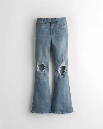 Girls Classic Stretch High-Rise Flare Jeans from Hollister | Hollister (US)