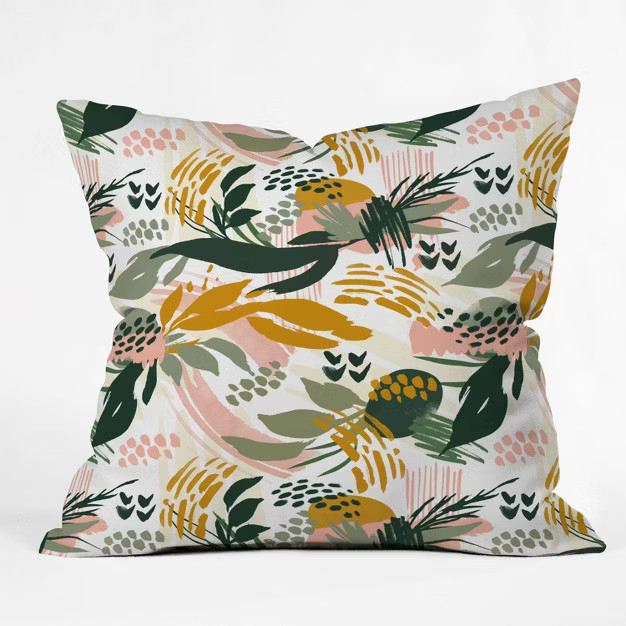 Marta Barragan Camarasa Art Nature Brushstrokes Square Throw Pillow Green - Deny Designs | Target