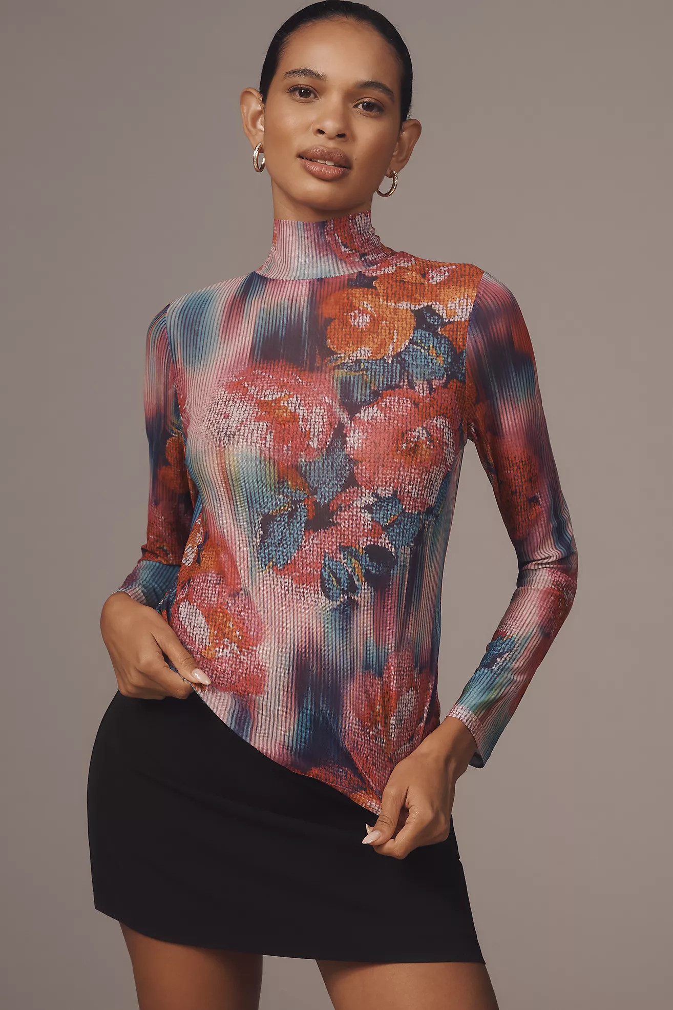 By Anthropologie Mesh Turtleneck Top | Anthropologie (US)