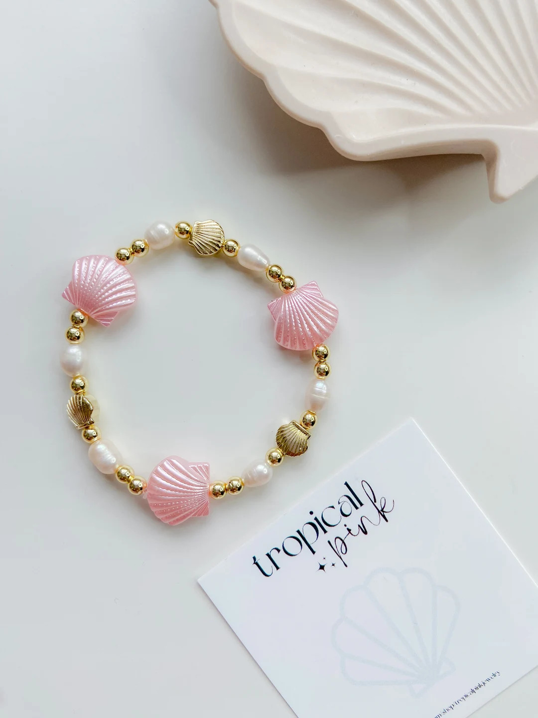 Glam Clam Seashell Bracelets Coastal Aesthetic Pearls and Clams Beaded Stacking Bracelet Mermaid ... | Etsy (US)