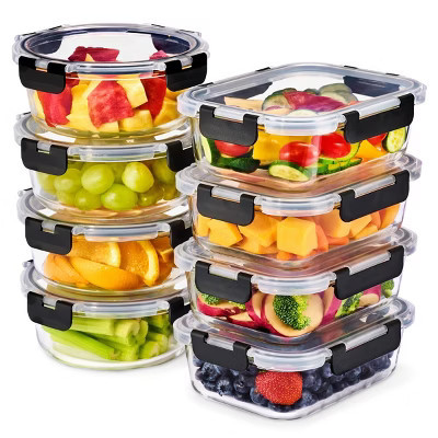 Sorbus 16-Piece Glass Meal Prep Containers