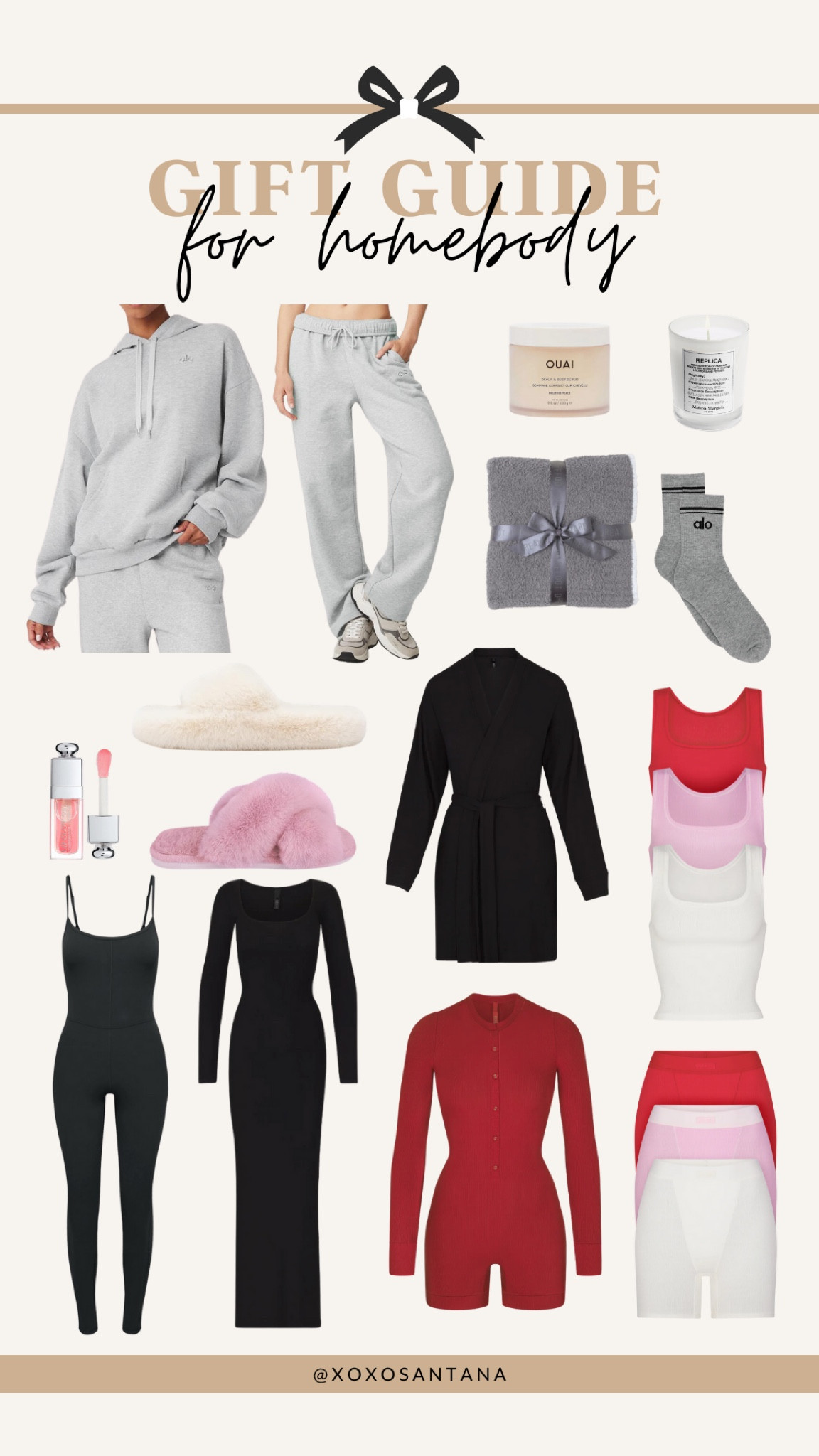 Gift guide for the homebody💗
This is for those who love being comfy + cozy!🥰 I’ve included everything I am loving right now. Love all my items from Skims such as the jumpsuit, tanks, and boxer. I also love the Skims robe!
Fuzzy slippers and Barefoot dreams blankets are a MUST!💗
Also had to include one of my favorite sweat sets from Alo🤩

#LTKbeauty #LTKHoliday #LTKGiftGuide