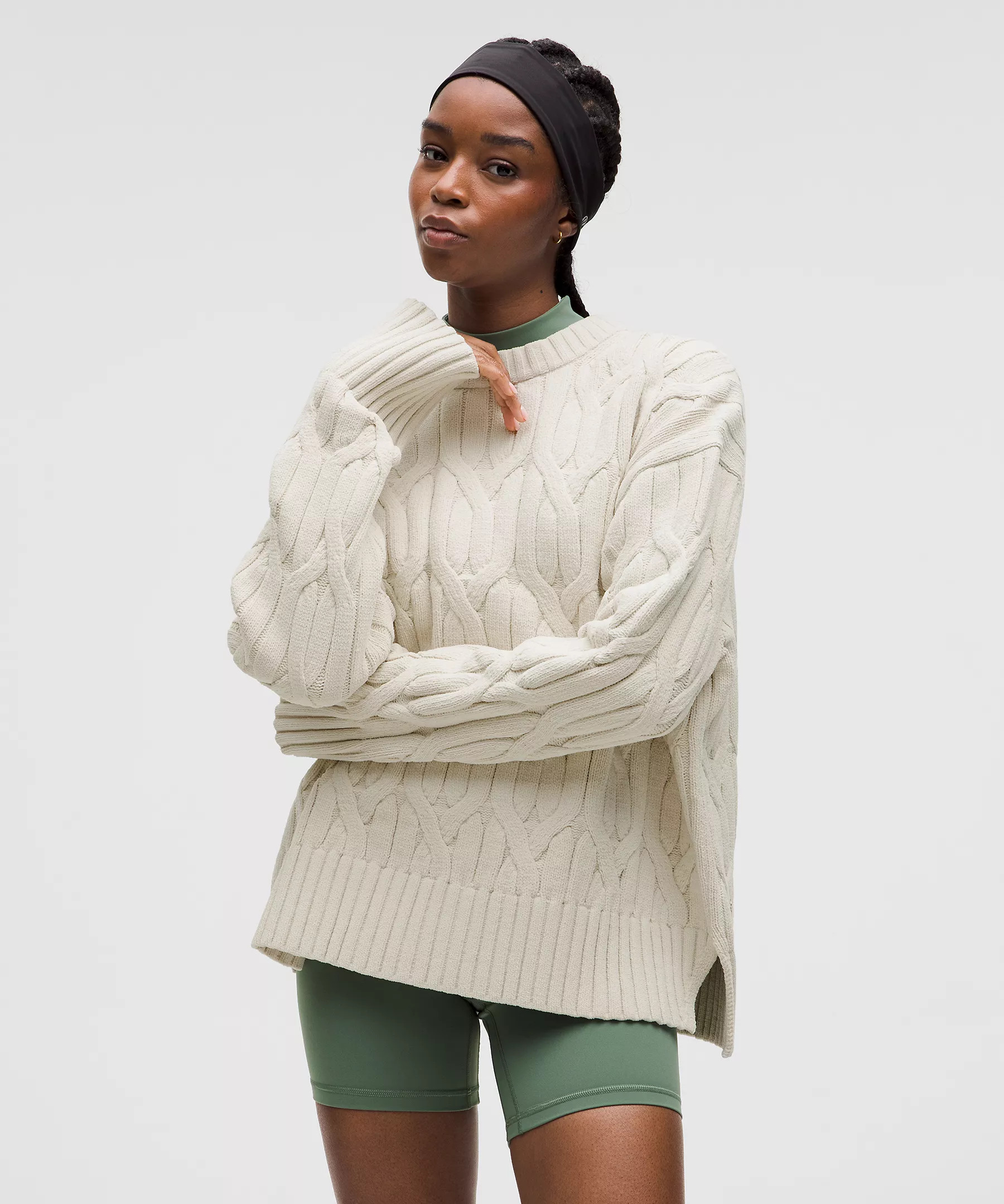 Cable-Knit Oversized Crewneck | Women's Sweaters | lululemon | Lululemon (US)
