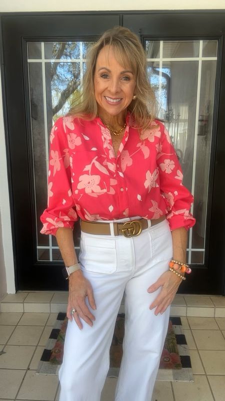 White and bright for my Sunday style! 
Wearing a small in this beautiful blouse and a 28 in these white trouser jeans. 

#LTKstyletip #LTKover40 #LTKVideo