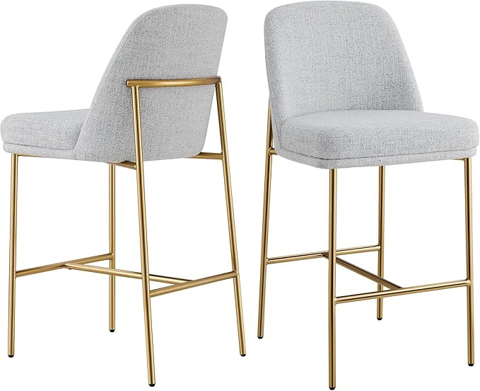 CHITA Counter Height Bar Stools Set of 2, Metal Barstools for Kitchen Island, 27" H Seat Height,F... | Amazon (US)
