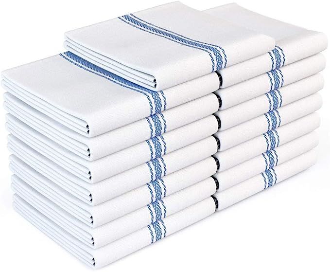 Zeppoli Classic Kitchen Towels 15-Pack - 100% Natural Cotton Dish Towels - Reusable Cleaning Clot... | Amazon (US)