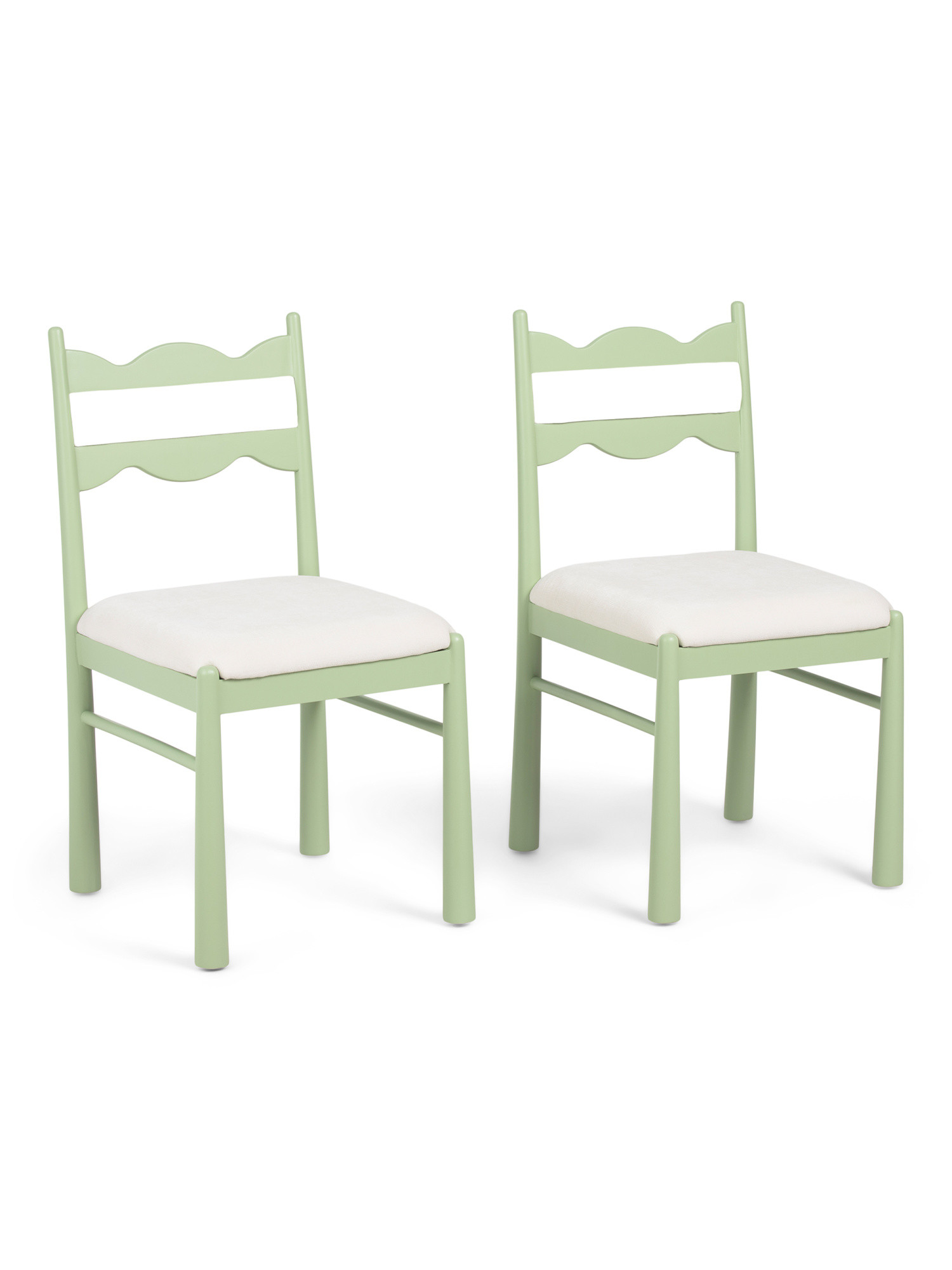 Set Of 2 17x35 Wavy Scalloped Upholstered Dining Chairs | TJ Maxx