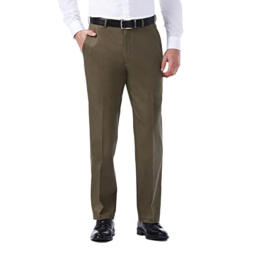 Haggar Men's Premium No Iron Khaki Classic Fit Flat Front Casual Pant (Regular and Big & Tall Siz... | Amazon (US)