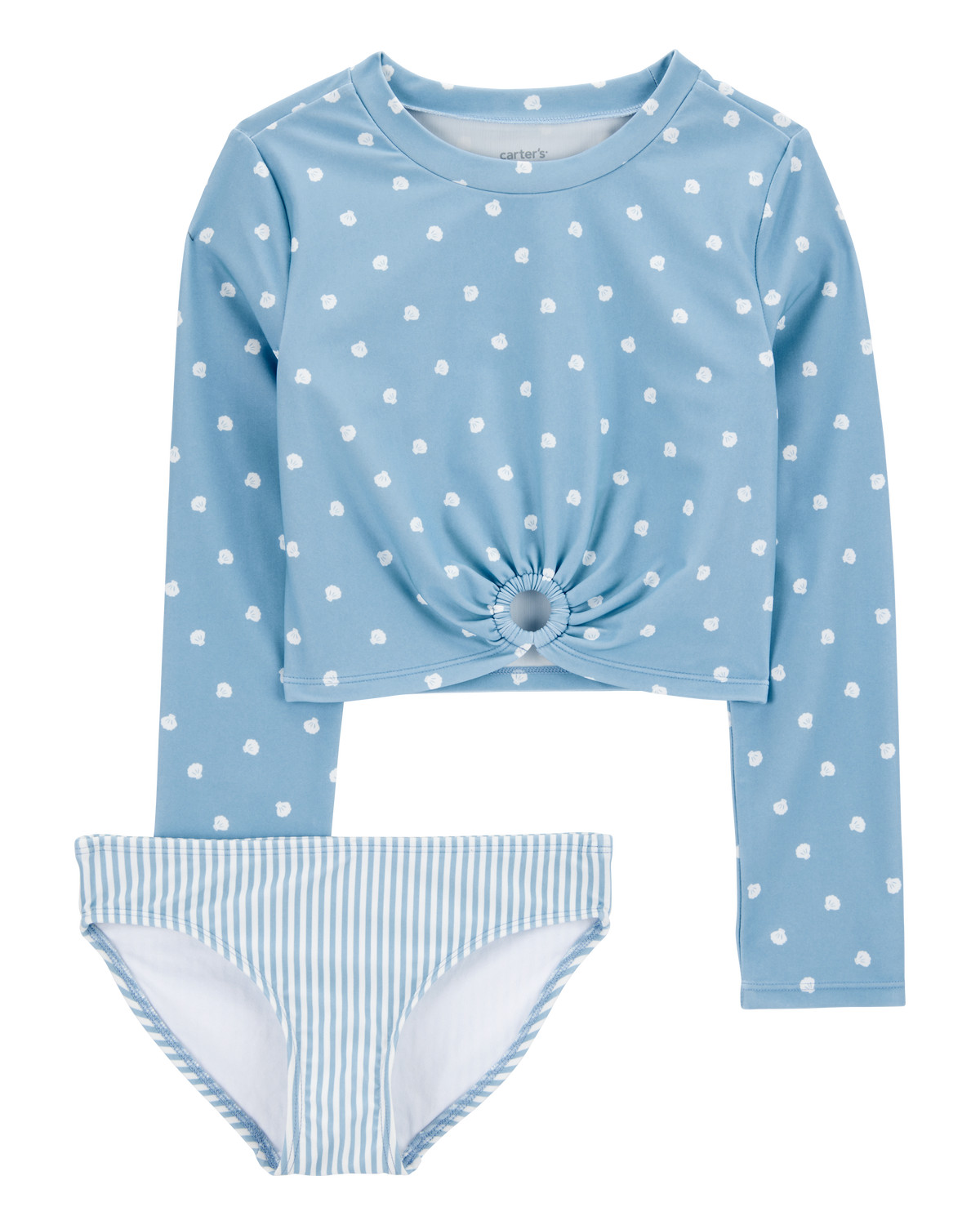 Kid 2-Piece Shell Striped Long-Sleeve Rashguard Swim Set - Blue - Carter's | Carter's | Carter's Inc