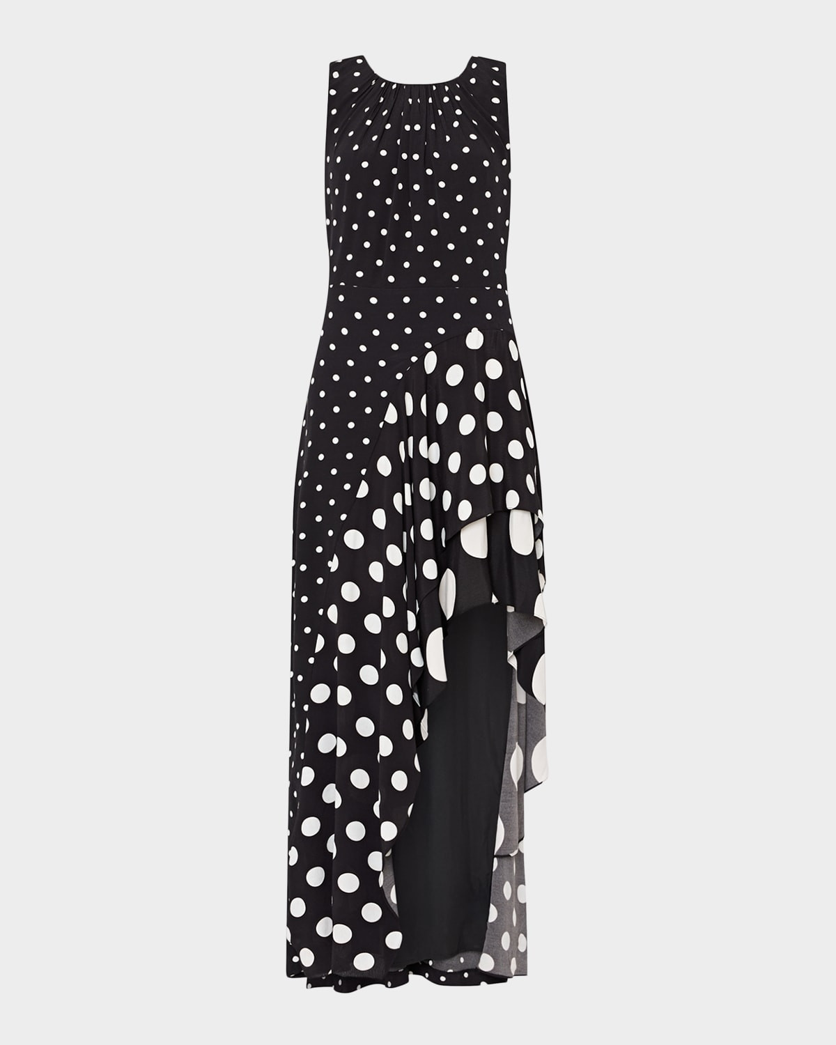 Spencer Sleeveless Polka Dot Ruffle Maxi Dres | Neiman Marcus
