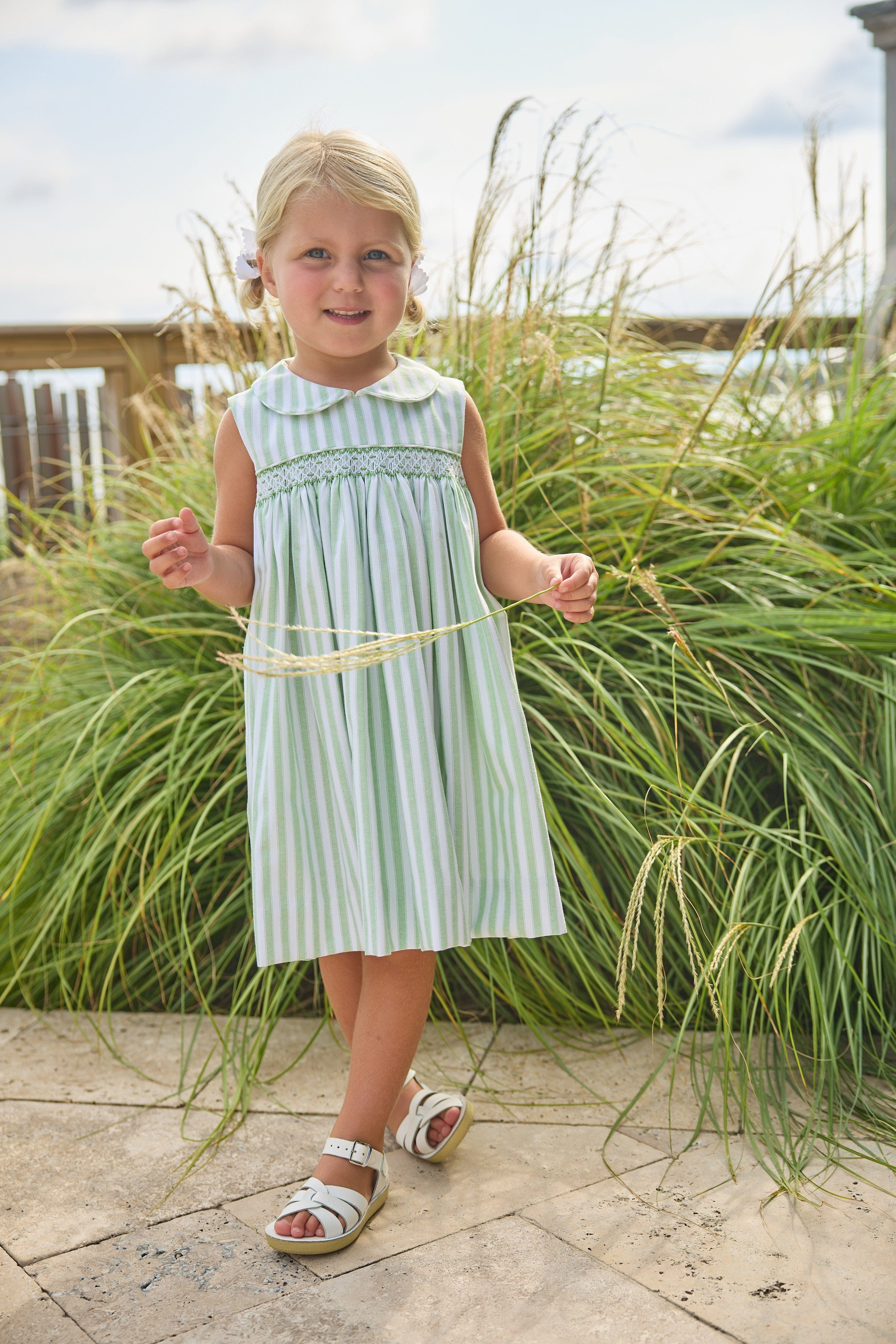 Meriwether Stripe Sleeveless Barrington Dress - Girl Dress | Little English