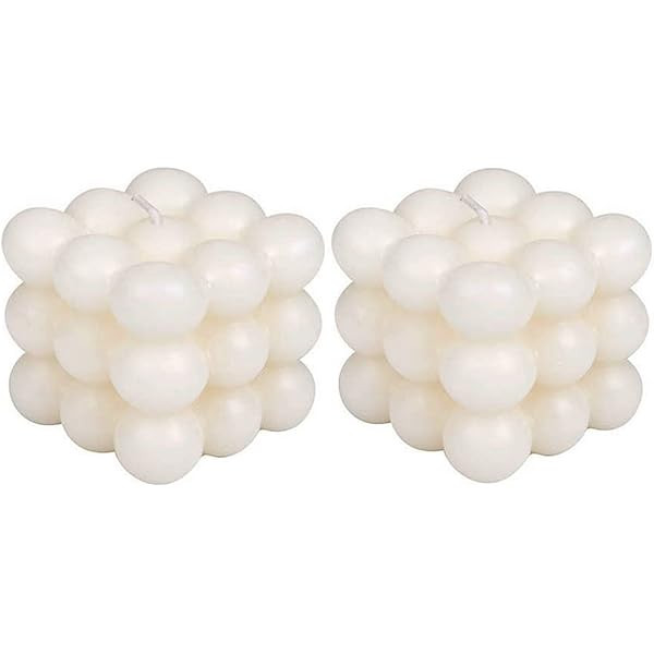 2PCS Bubble Candle Vanilla Scented Aesthetic Cube Candle, Home Office Danish Pastel Trendy Room Floa | Amazon (US)