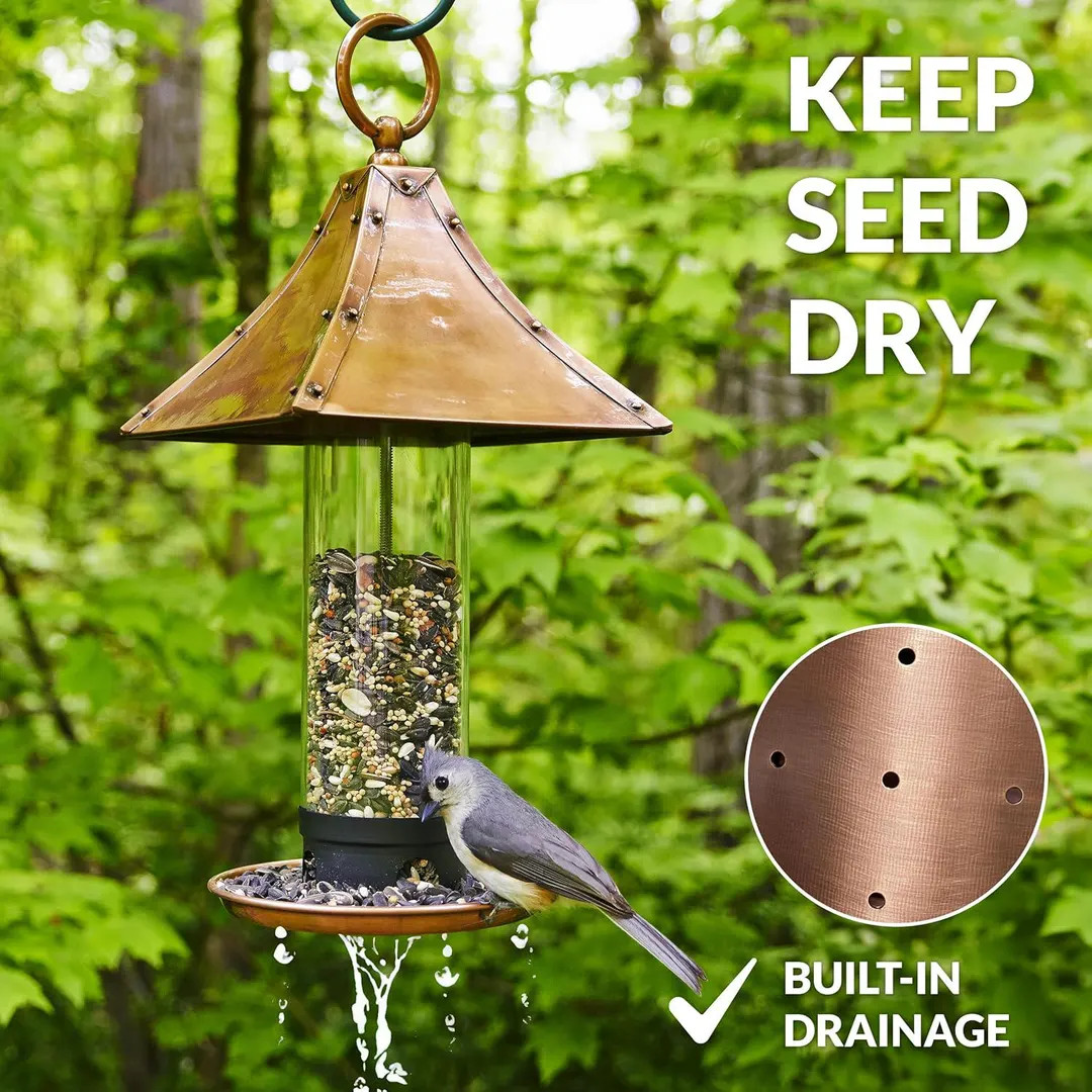 Pagoda-style Pure Copper Bird Feeder – Handcrafted Hanging Feeder for Wild Birds – Elegant Ou... | Etsy (US)