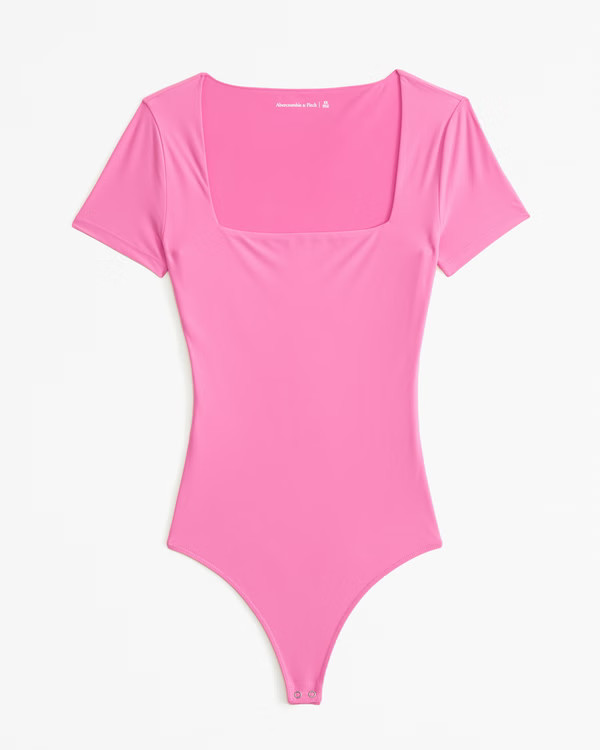 Soft Matte Seamless Short-Sleeve Squareneck Bodysuit | Abercrombie & Fitch (US)