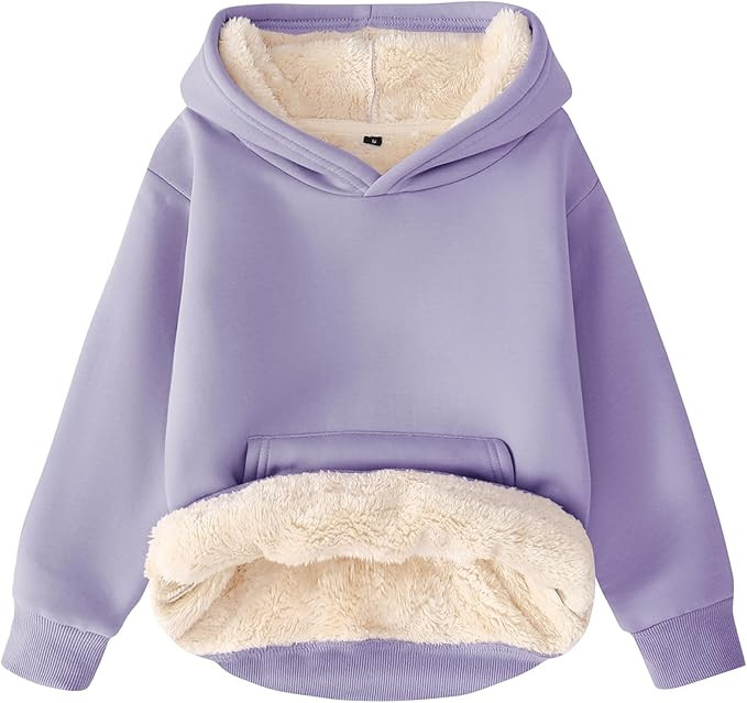 Flygo Unisex Boys Girls Fleece Lined Sherpa Hoodie Kids Warm Winter Hoodies Pullover Hooded Sweat... | Amazon (US)