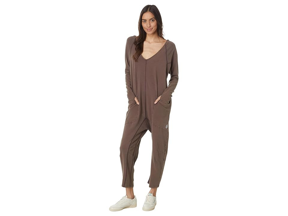 FP Movement Hot Shot Long Sleeve One-Piece Women's Jumpsuit & Rompers One Piece Dark Espresso : MD (Women's 8-10), Cotton | Zappos