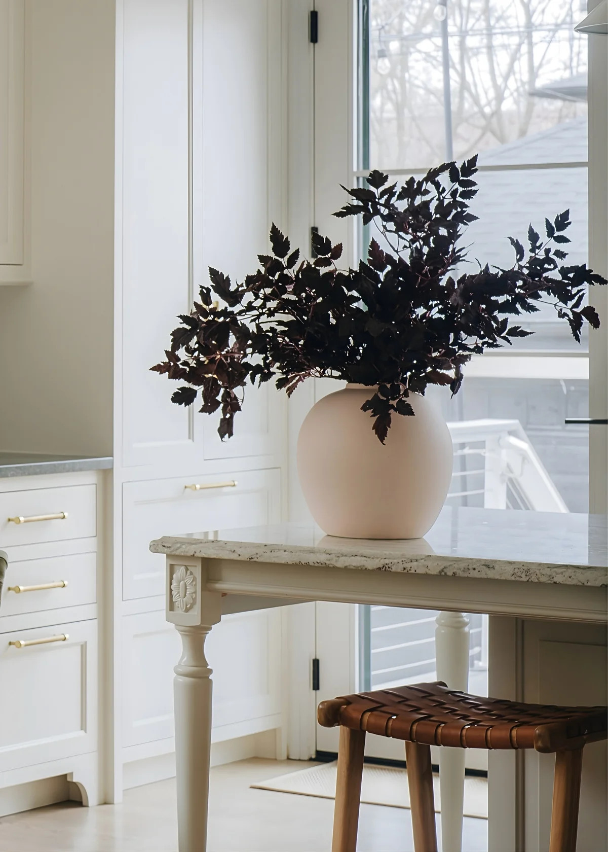 Round Vase in Matte Bailey Cream - 10.75" | Afloral | Afloral
