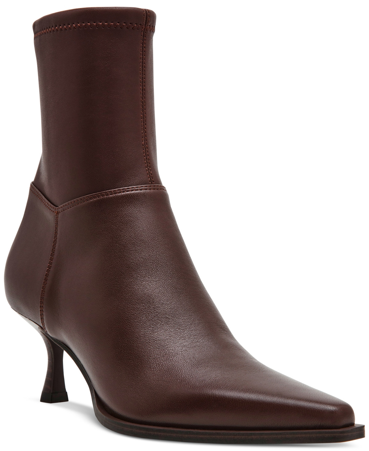 Steve Madden Stasia Kitten-Heel Sock Booties - Brown | Macy's