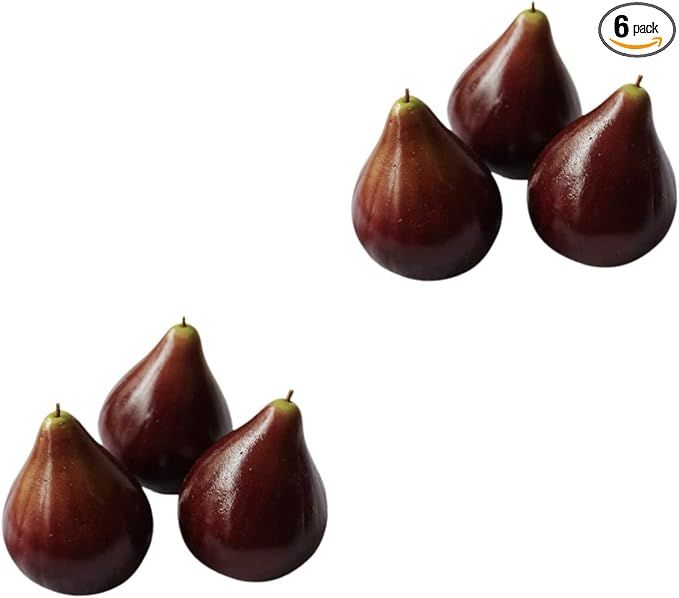 6 Pcs Artificial Fig Fruits Cherry Decor Plastic Fig Ornaments Lifelike Fruit Realistic Fig Decor... | Amazon (US)