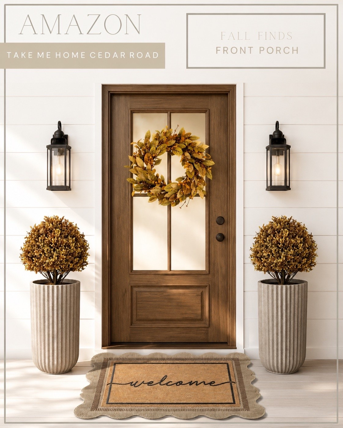 AMAZON FALL FINDS fall front porch, fall wreath, fall floral, exterior light, planter, front door, front porch decor

#LTKHome #LTKSaleAlert #LTKSeasonal