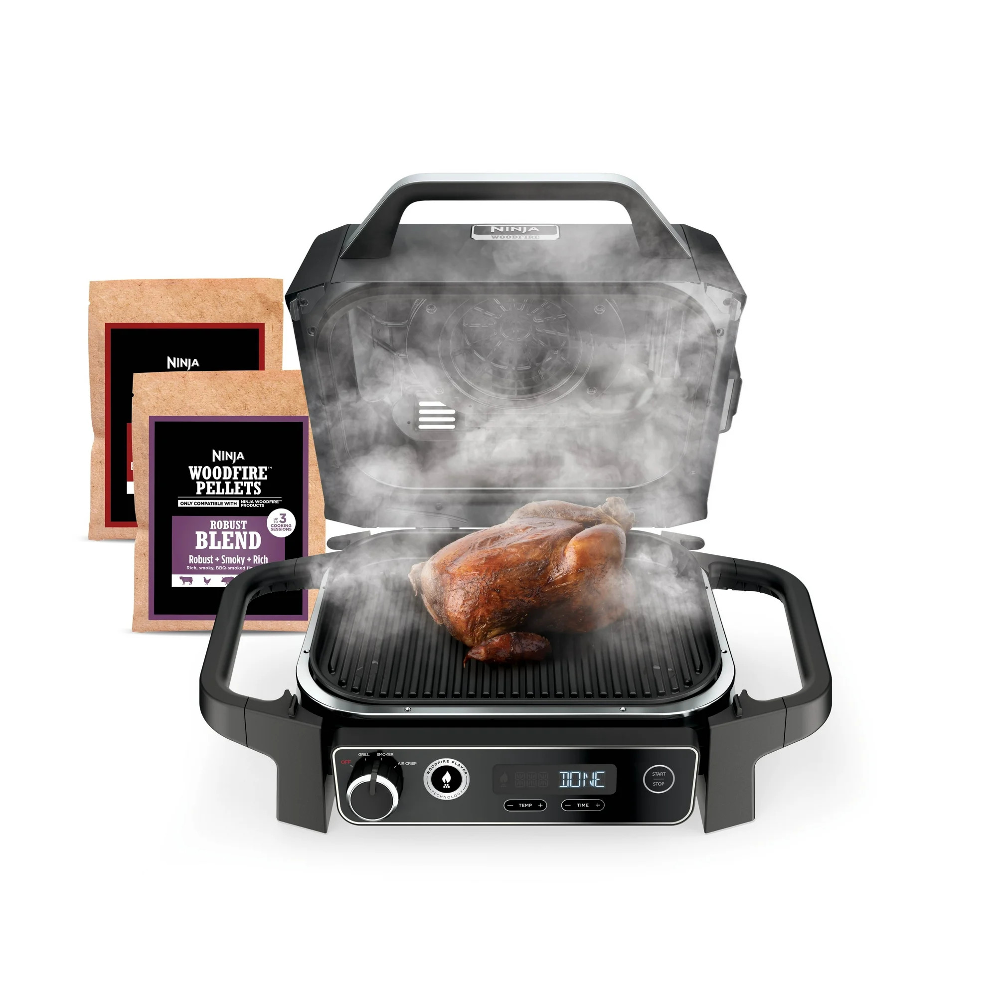 Ninja Woodfire 3-in-1 Outdoor Grill, Master Grill, BBQ Smoker, Air Fryer & Woodfire Technology, O... | Walmart (US)