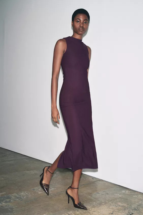 LONG CREPE DRESS | Zara US