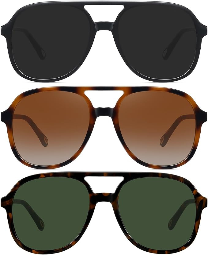 MEETSUN Retro Oversized Aviator Sunglasses for Women Men Trendy Square Aviators 70s Vintage Sun G... | Amazon (US)