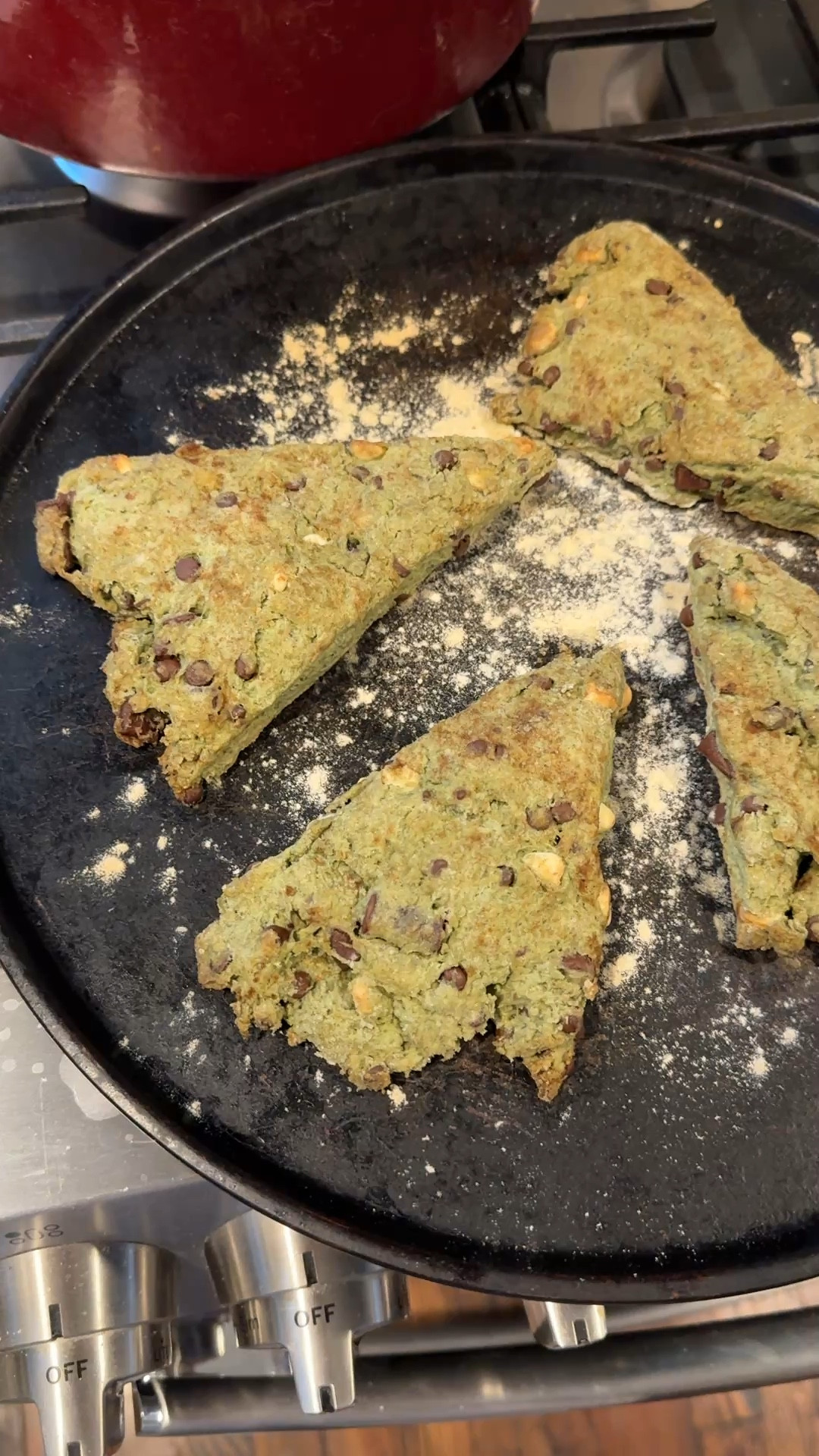 Baking chocolate chip sourdough scones with greens powder 🩷 

2 cups 2 tsp flour
1/4 cup sugar
Greens powder to taste (I used 2-3 tsp)
1/4 tsp salt
2 tsp baking powder
1 stick butter
1/2 cup sourdough discard
1 egg
2 tsp vanilla
2 tbsp cream or half & half
1 cup chocolate & white chocolate chips

#LTKSeasonal #LTKHome