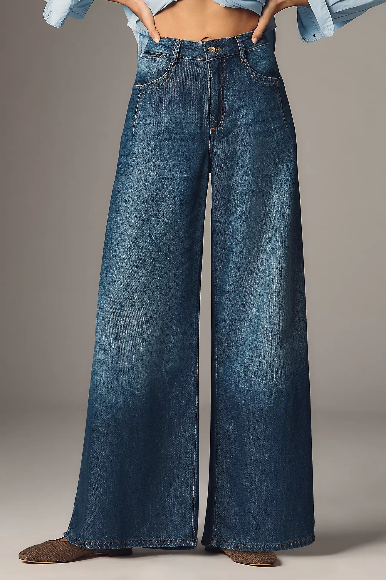 Pilcro High-Rise Wide-Leg Trouser Jeans | Anthropologie (US)