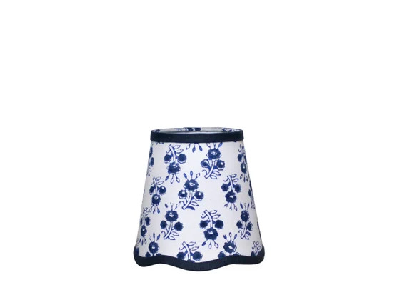 Scalloped Sconce Shade with Blue Block Print Floral Pattern | Etsy (CAD)