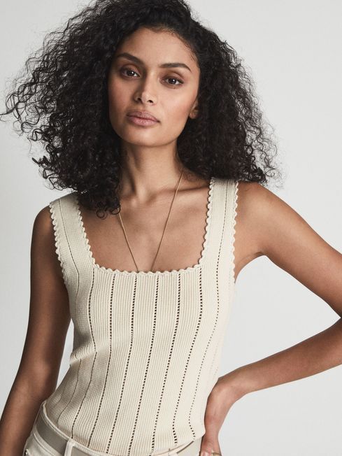 Stitch Interest Square Neck Vest | Reiss (UK)