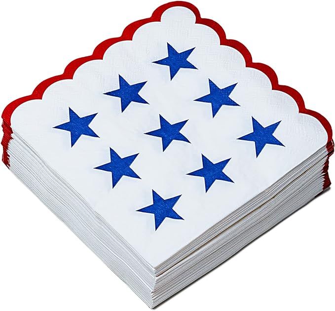 Luncheon Napkins, 50-Pack, 4th of July Patriotic Napkins, Disposable Paper Napkins, 4th of July P... | Amazon (US)