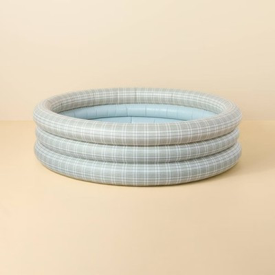 132 Gallon Layered Plaid Inflatable Kiddie Pool Green/Blue - Hearth & Hand | eBay US