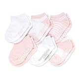 Burt's Bees Baby, Baby Girls, 6-pack Ankle With Non-slip Grips, Made With Organic Cotton Casual Sock | Amazon (US)