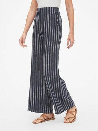 High Rise Wide-Leg Pants in Linen-Cotton | Gap US
