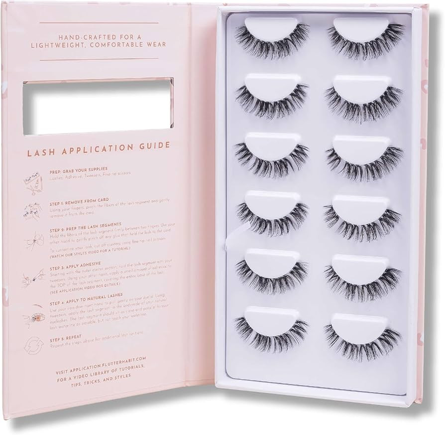 The Flirt Lashes - DIY Lash Extensions - Lash Clusters for Women - Salon Quality At Home Eyelashes Extension Kit - Natural False Lashes - 6 Lash Sets - No Lash Glue Included | Amazon (US)
