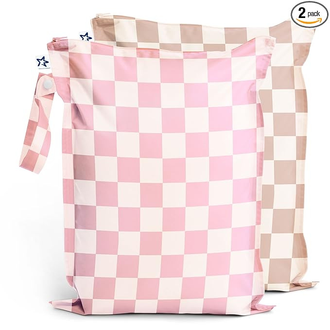 Tiny Twinkle Mess Proof Wet Bags | 2-Pack Reusable Waterproof Wet Bags for Swimsuits | Baby Cloth... | Amazon (US)